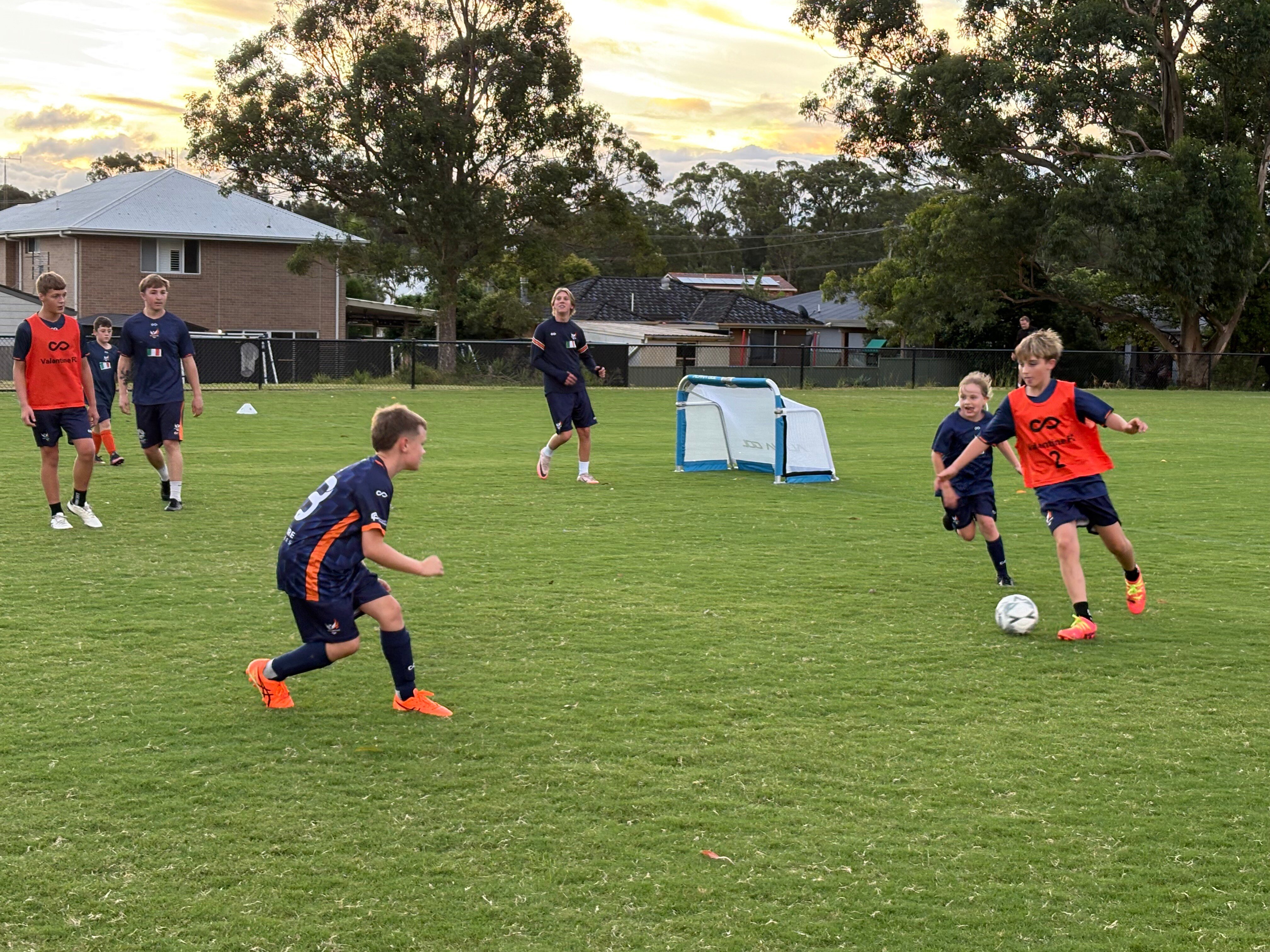 Valentine FC junior players training